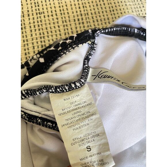 Kenneth Cole Black & White Abstract Print One-Piece Swimsuit Size Small - Picture 3 of 3